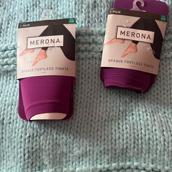 Merona Accessories - Merona Opaque Footless Tights — Purple (S/M)